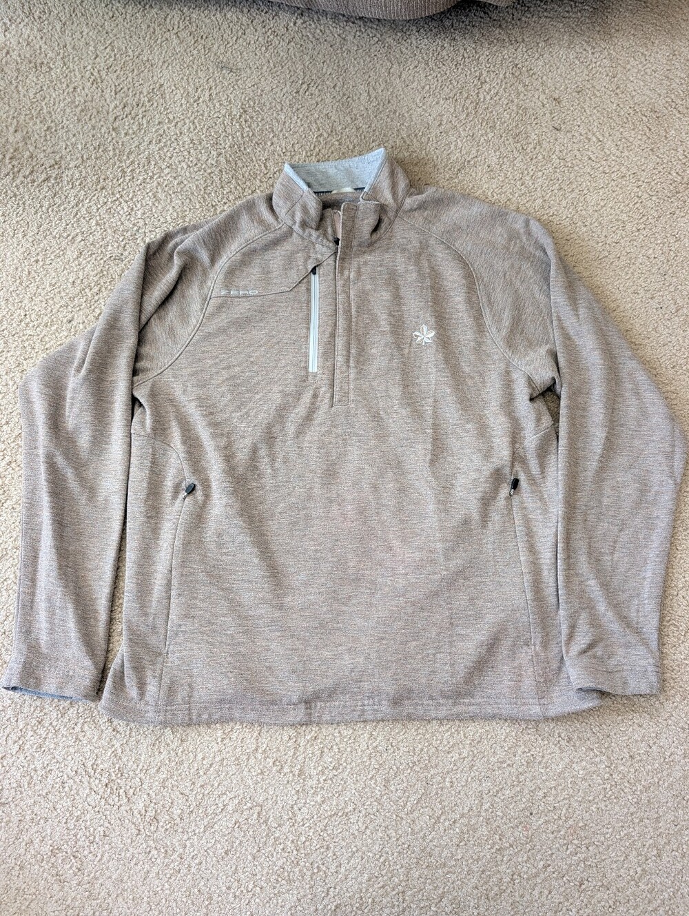 Men's Zero Heather Taupe Quarter-Zip Performance Pullover
